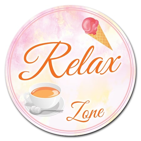 Signmission Relax Zone Circle Vinyl Laminated Decal D-48-CIR-Relax Zone